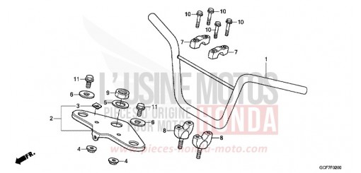 TUYAU DE GUIDON/PONT SUPERIEUR CRF70FC de 2012